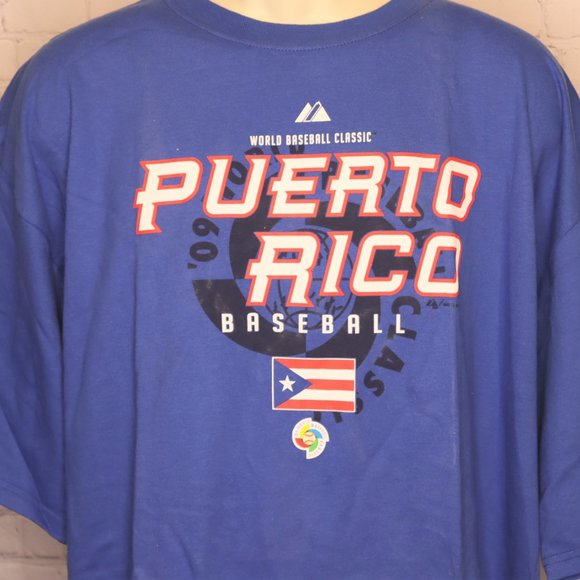 NWOT Majestic World Baseball Classic 2009 Puerto Rico Rican Day XL T- Shirt - Picture 4 of 4